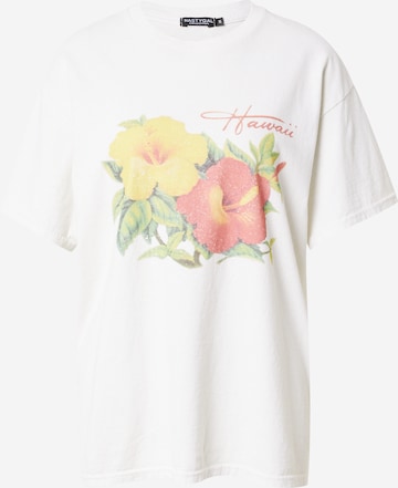 Nasty Gal Oversized shirt 'Hawaii' in White: front