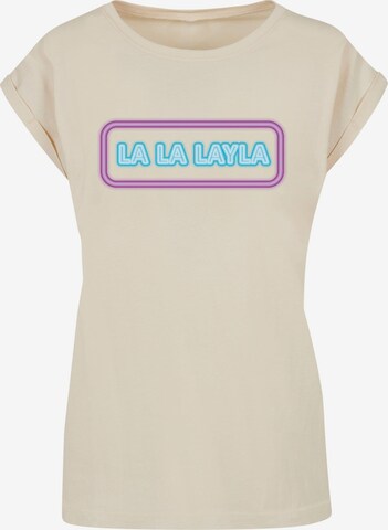 T-shirt 'La La Layla' Merchcode en beige : devant