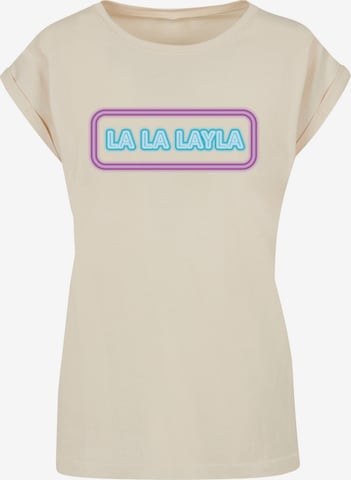 Merchcode T-Shirt 'La La Layla' in Beige: predná strana