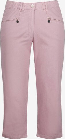 Ulla Popken Slimfit Broek 'Mony' in Roze: voorkant