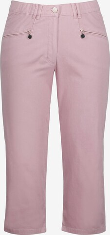 Ulla Popken Slim fit Pants 'Mony' in Pink: front