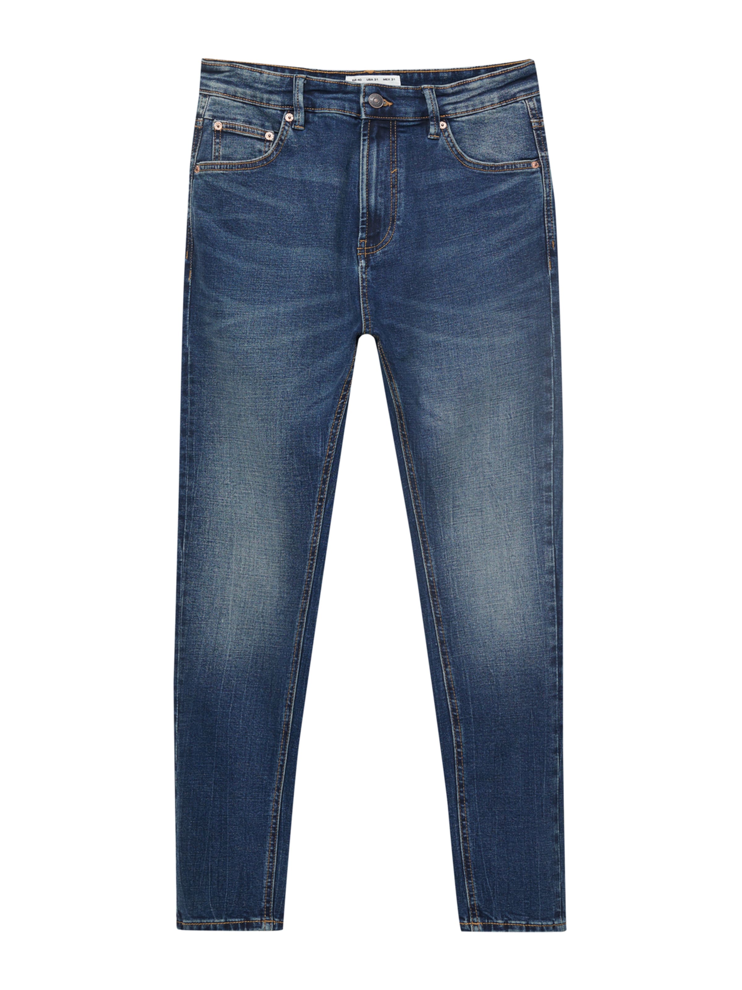 Pull&Bear Slimfit Džíny – modrá: přední strana