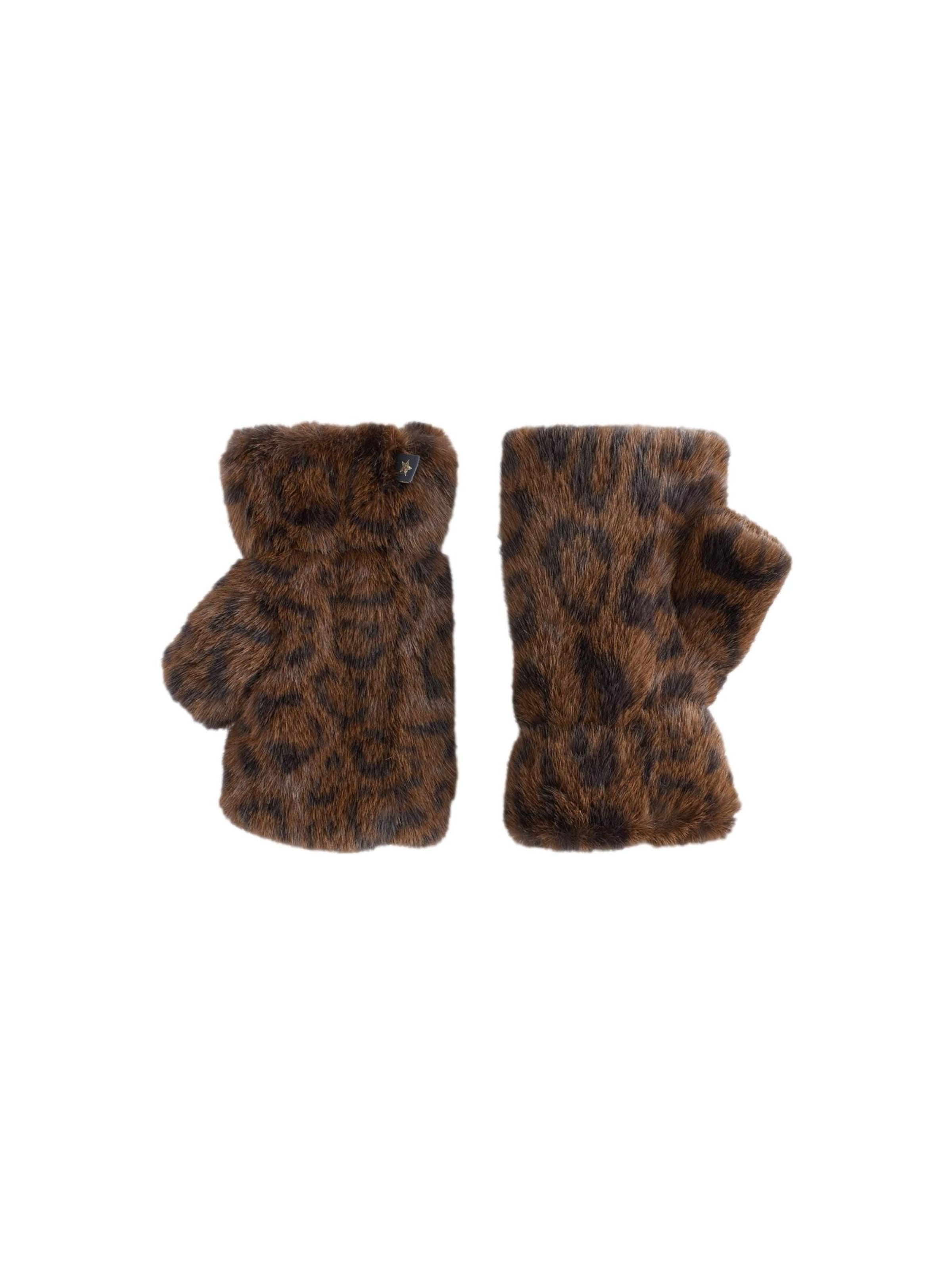 Guanti con dita corte di Rockett St George in marrone: frontale