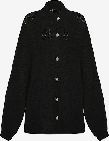 Lilavie Strickjacke ' Lolaa Oversize One Size ' in Schwarz: Vorderseite