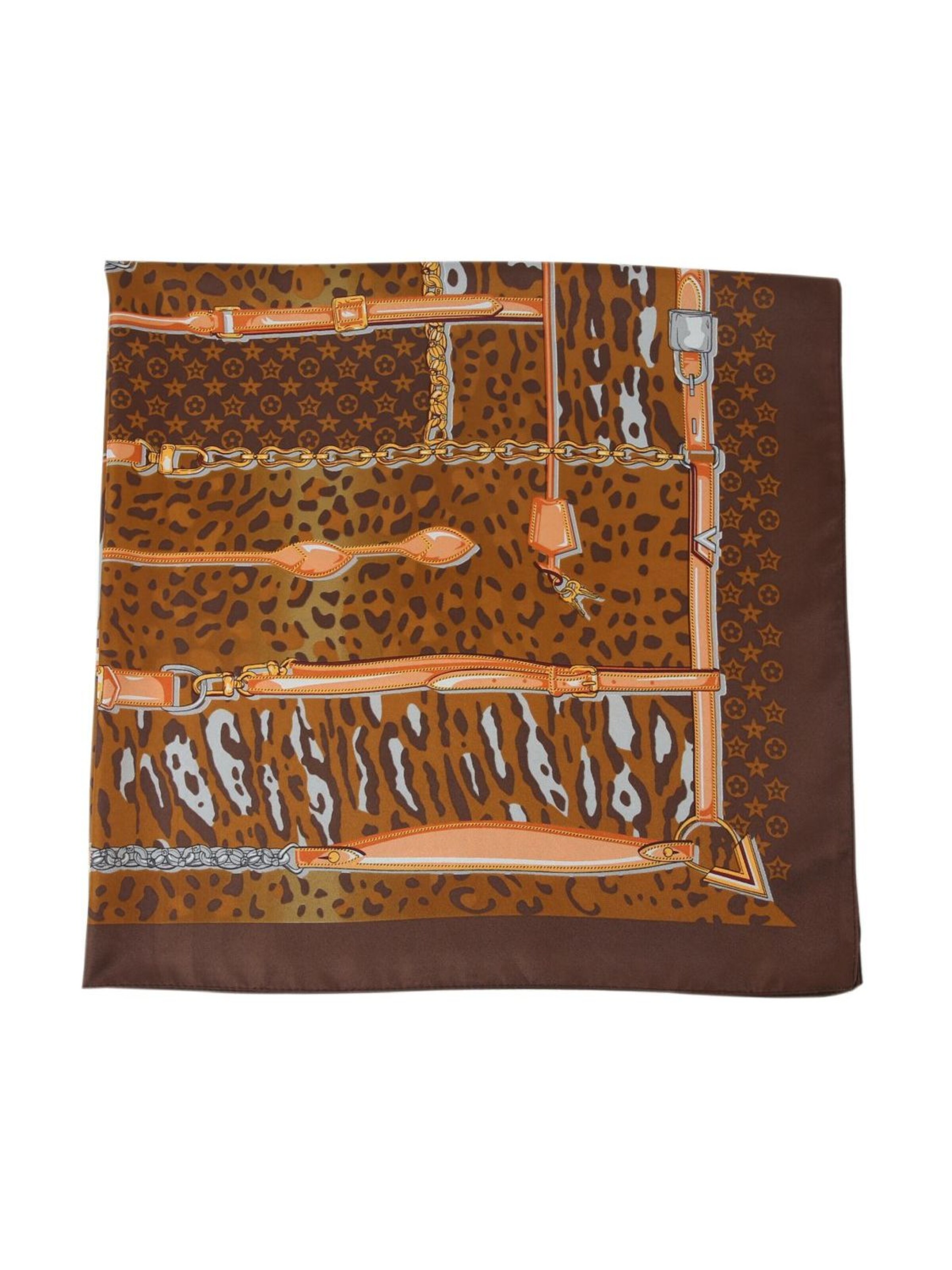 alberto cabale Sjaal 'Grand carré de Soie Pantcase Zoé' in Bruin