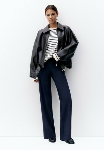 Pull&Bear Wide leg Trousers in Blue