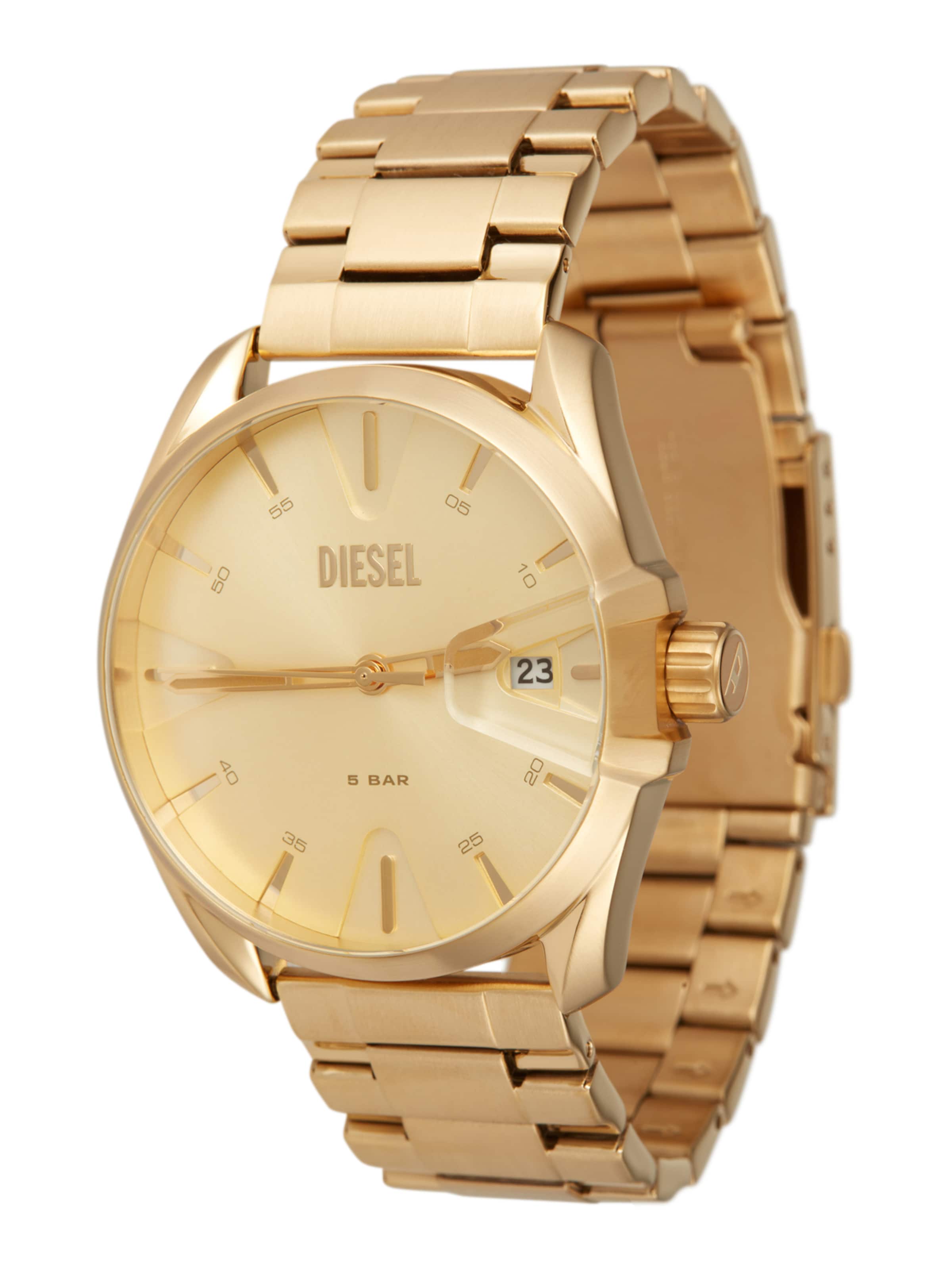 DIESEL Analoguhr in Gold: Vorderseite