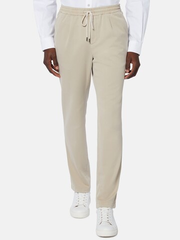 Boggi Milano - regular Pantalón plisado en beige: frente