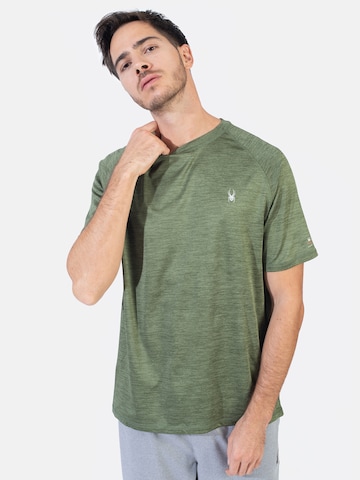 T-Shirt fonctionnel Spyder en vert : devant