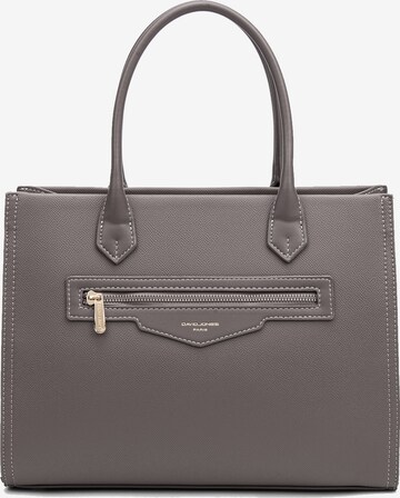 Borsa a mano 'Borsa a Mano Donna Vegan Leather con Zip e Tracolla Rimovibile - David Jones' di David Jones in grigio: frontale