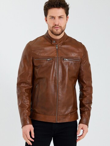 Ron Tomson Between-Season Jacket in Brown: front