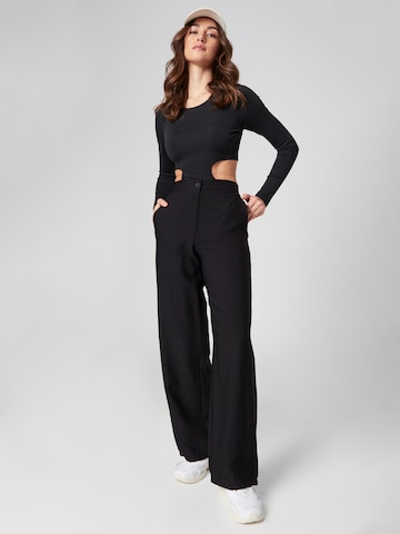 Wide Leg Pantalon 'Merle' millane en noir