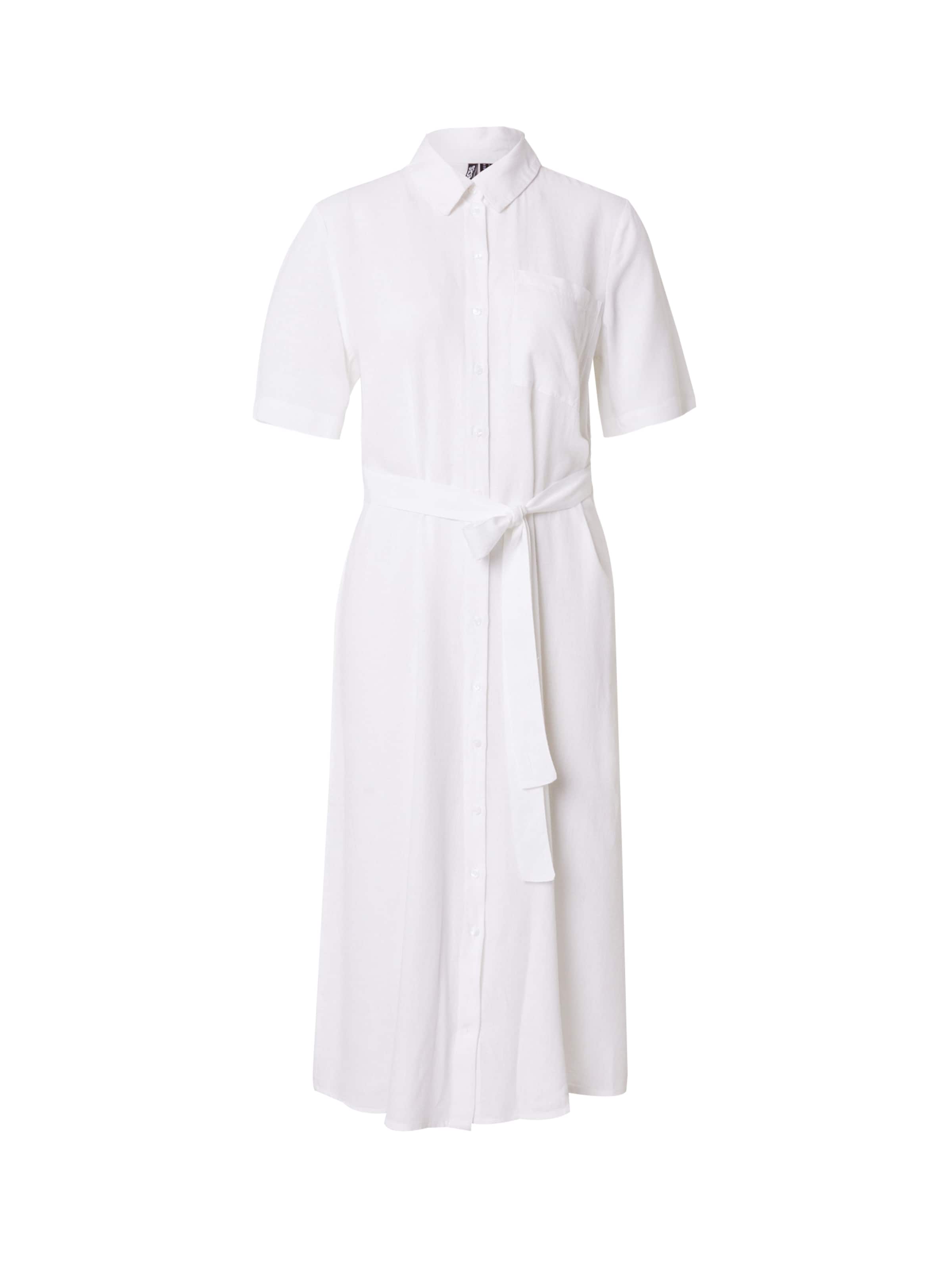 PIECES Košilové šaty 'PCPIA' – bílá: přední strana