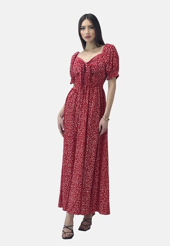Elara Summer Dress in Red: front