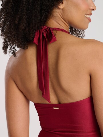 South Beach Bandeau Badeanzug in Rot