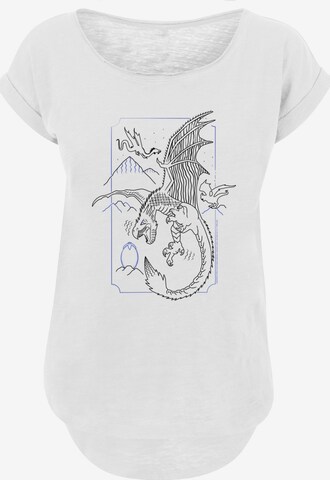Maglietta 'Harry Potter Dragon Line Art' di F4NT4STIC in bianco: frontale