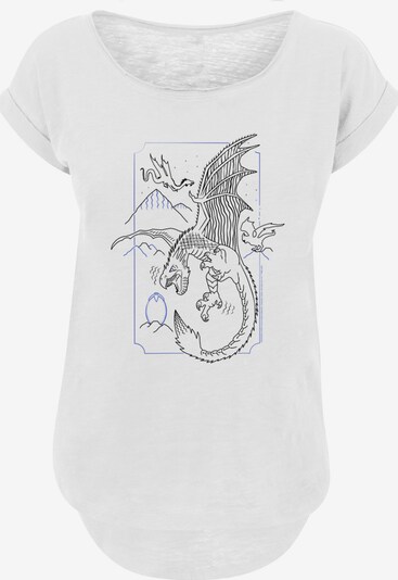 Maglietta 'Harry Potter Dragon Line Art' F4NT4STIC di colore blu / nero / bianco sfumato, Visualizzazione prodotti