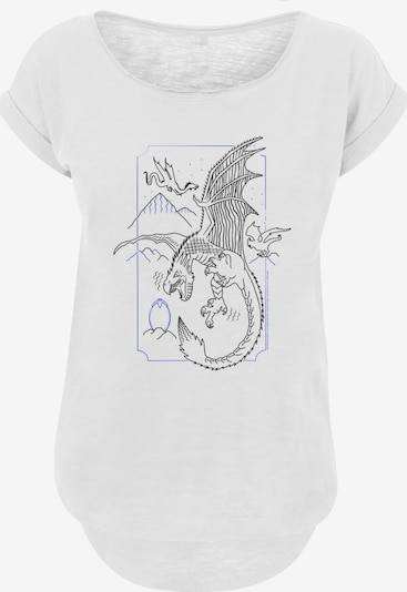 Maglietta 'Harry Potter Dragon Line Art' F4NT4STIC di colore blu / nero / bianco sfumato, Visualizzazione prodotti