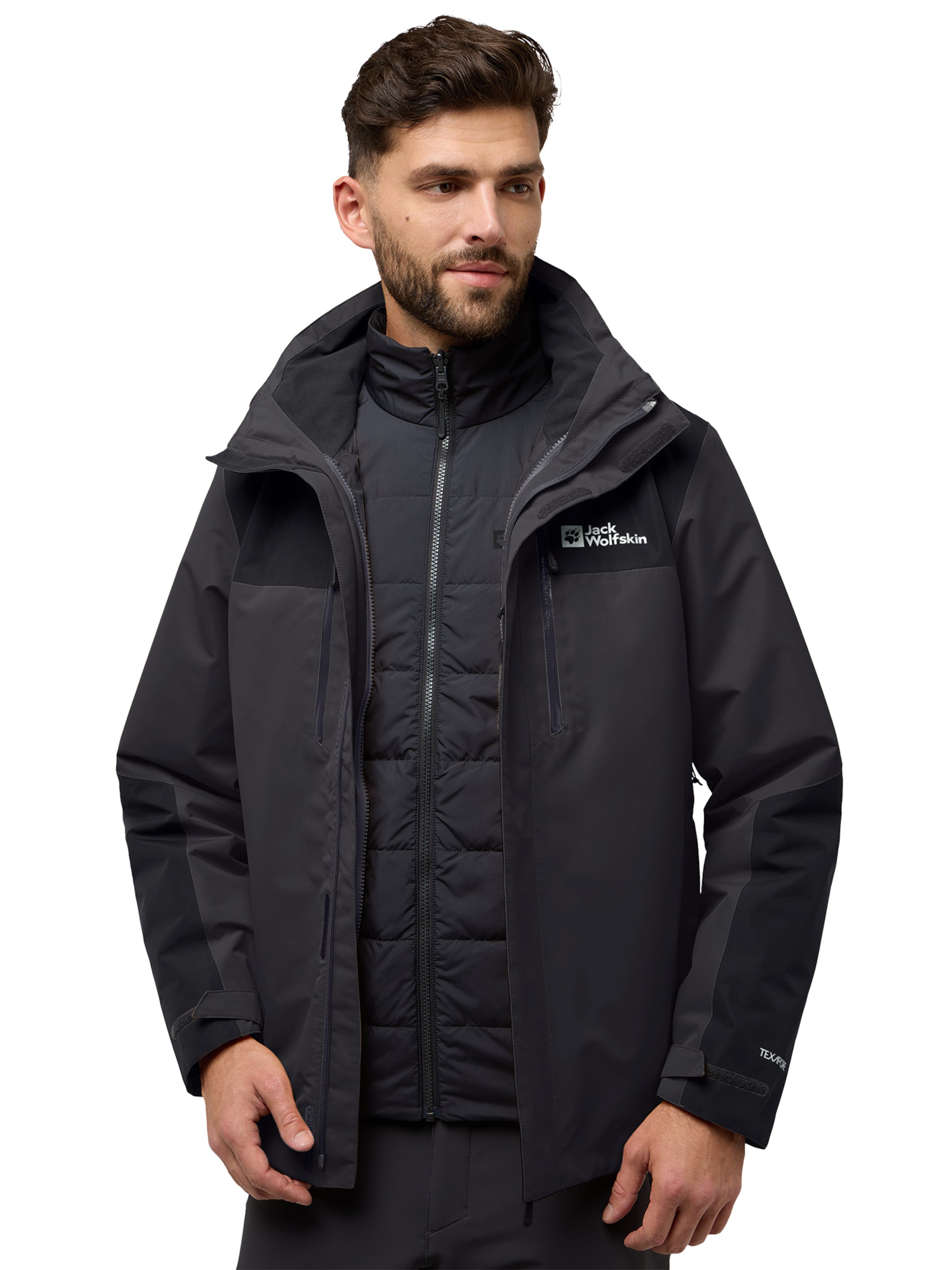 Veste outdoor 'Jasper' JACK WOLFSKIN en gris : devant
