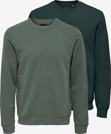 Only & Sons Sweatshirt 'Ceres' in Grün: Vorderseite