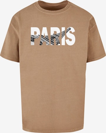 Merchcode T-Shirt 'Paris Eiffel Tower' in Beige: predná strana