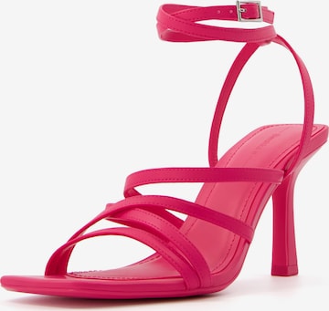 Bershka Strap sandal in Pink: front