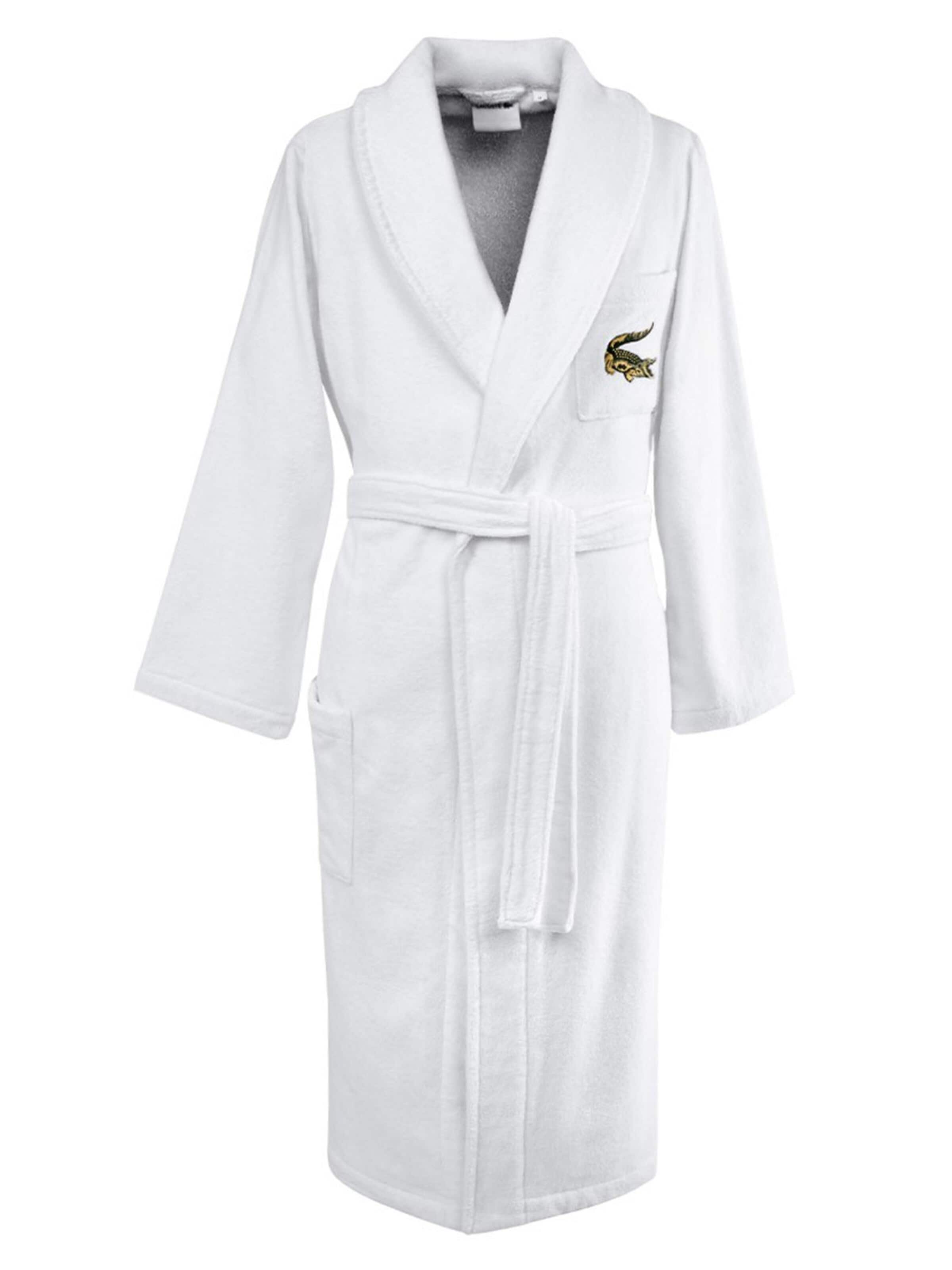 LACOSTE Long Bathrobe 'LRENE' in White: front