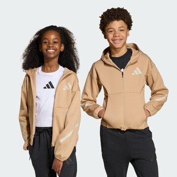 ADIDAS SPORTSWEAR Sports sweat jacket 'Z.N.E.' in Brown: front