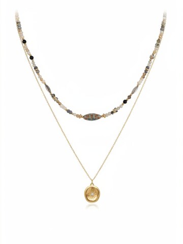Nemomatheo Necklace 'Mystic Leaf' in Beige: front