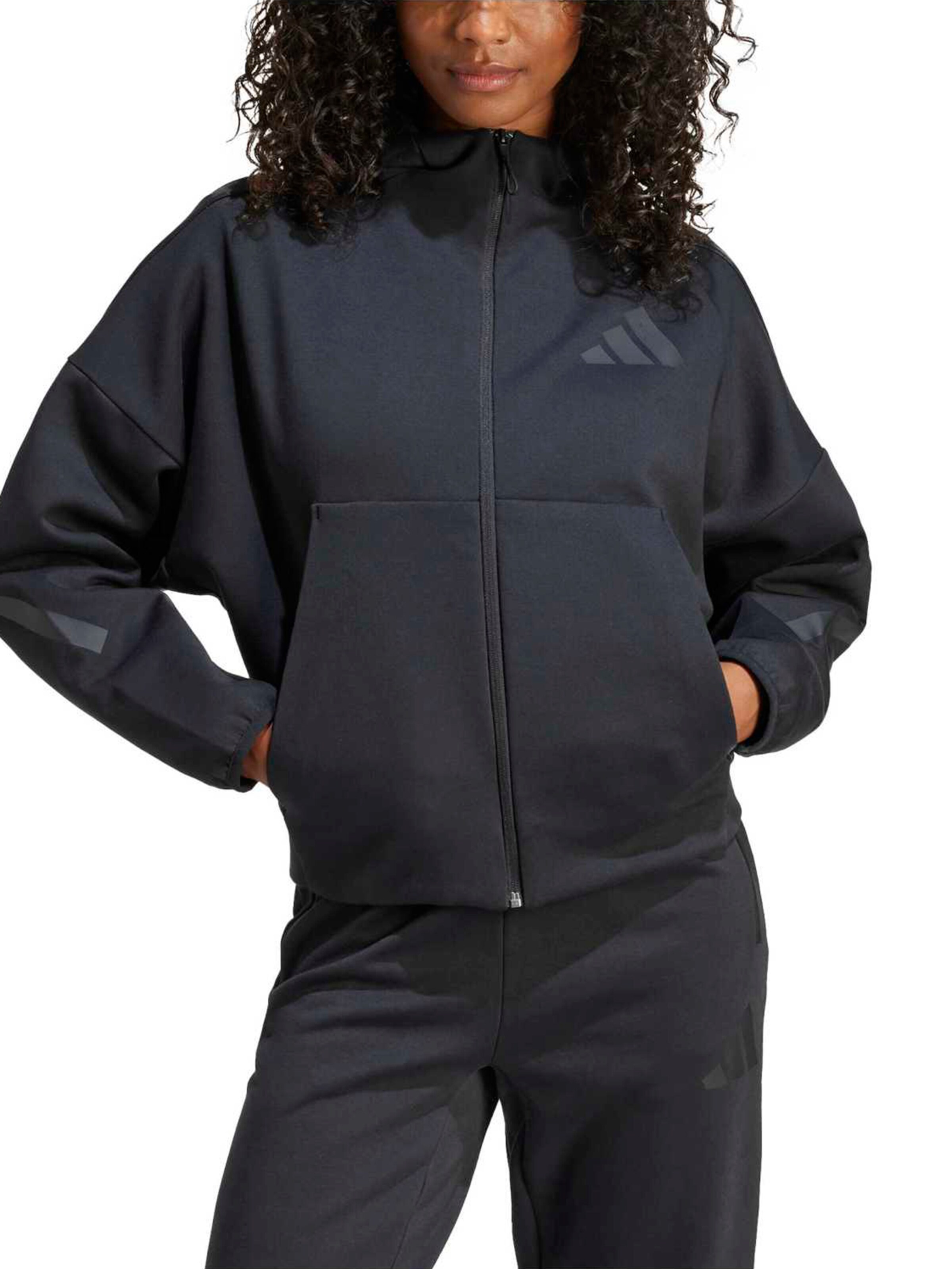 ADIDAS SPORTSWEAR Спортна жилетка с качулка 'Z.N.E.' в черно