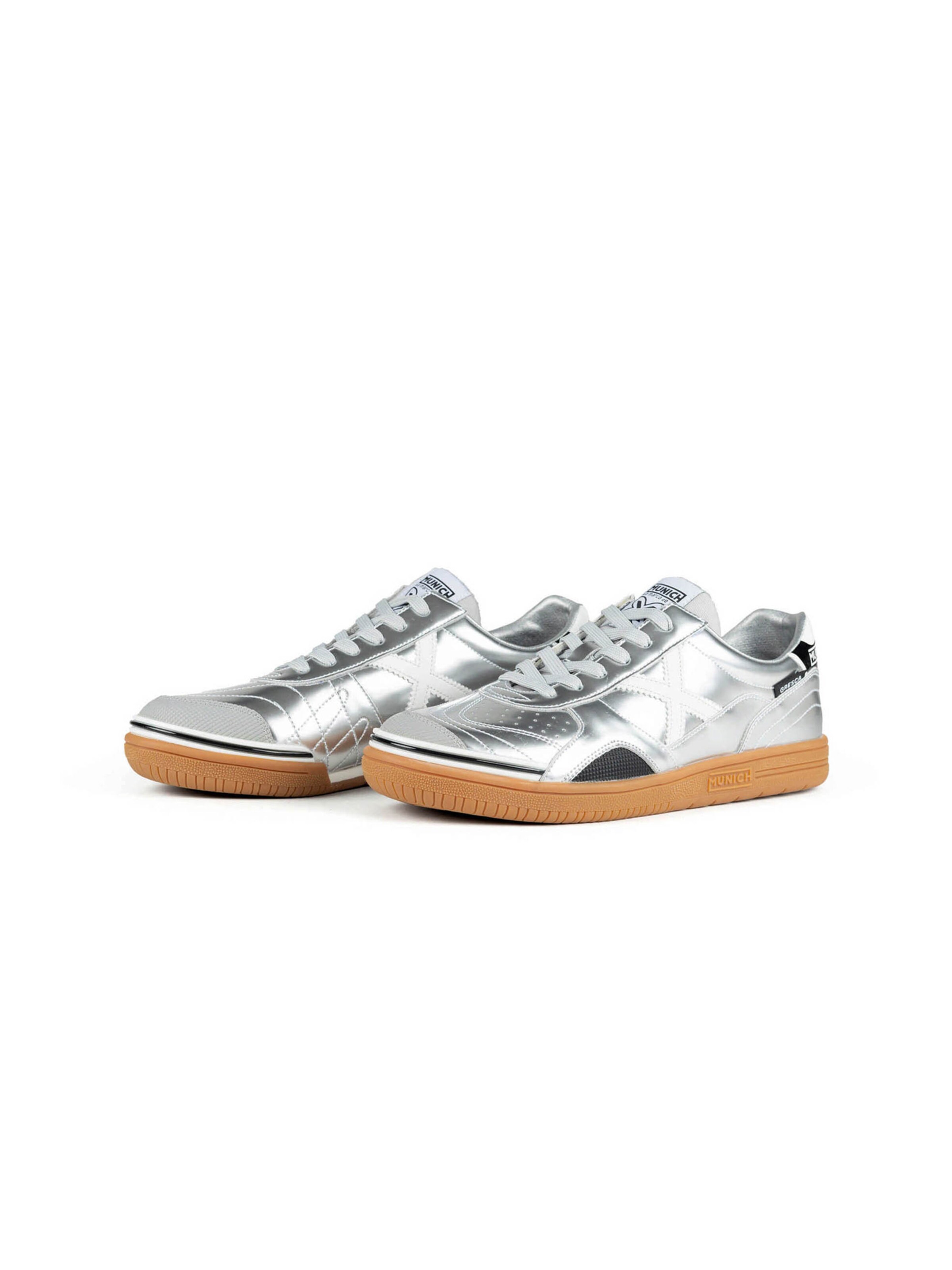 Baskets basses ' GRESCA ' MUNICH en argent : devant