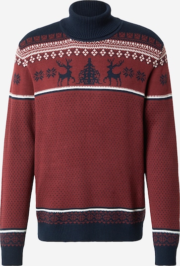Lindbergh Pulover 'Holiday' u tamno plava / tamno crvena / bijela, Pregled proizvoda