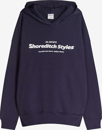 Sweat-shirt Bershka en bleu : devant