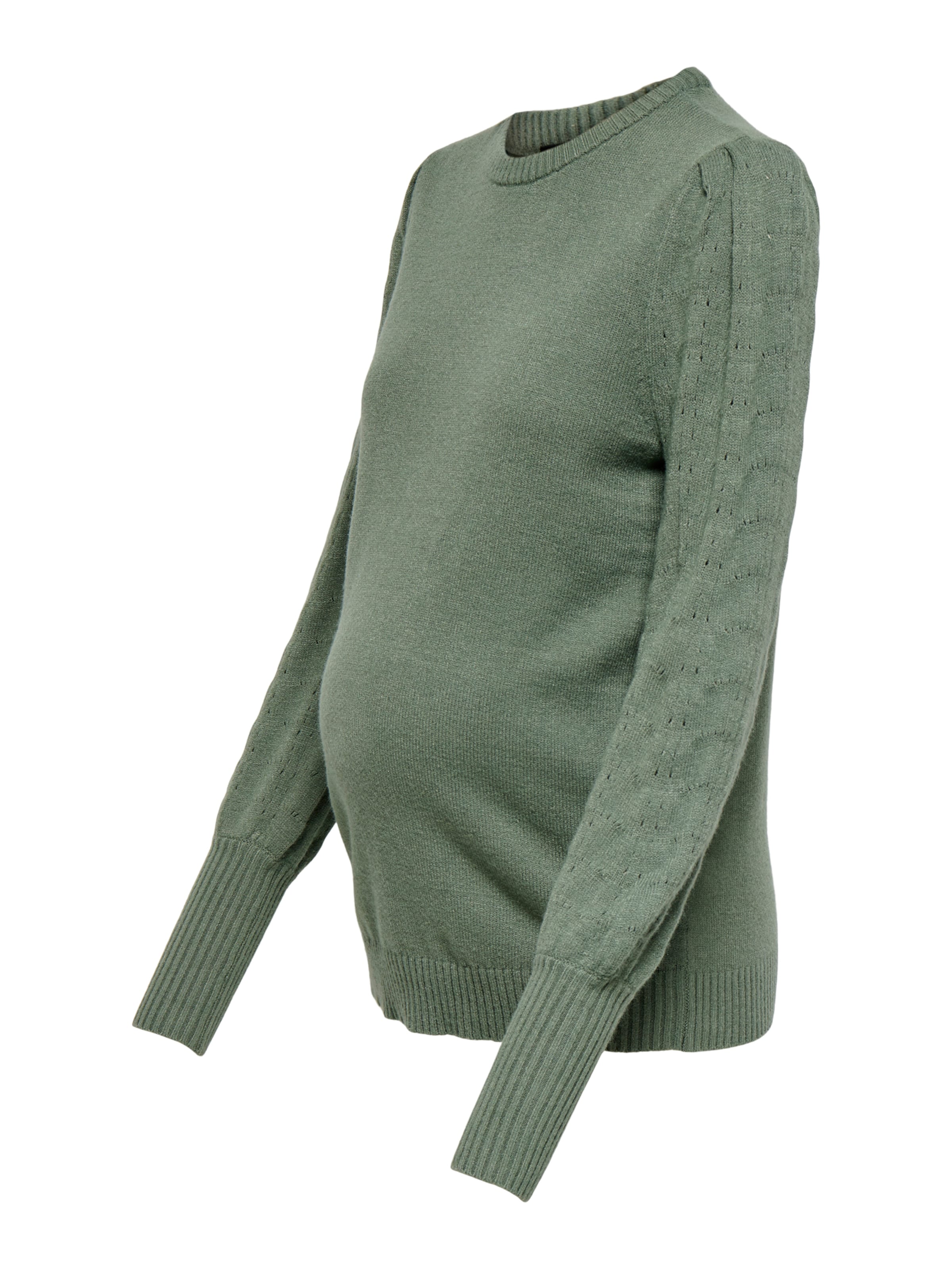 Only Maternity Svetr 'OLMMatti' – zelená: přední strana