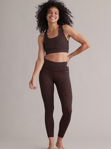Hey Honey - Skinny Leggings 'Cropped' en marrón: frente
