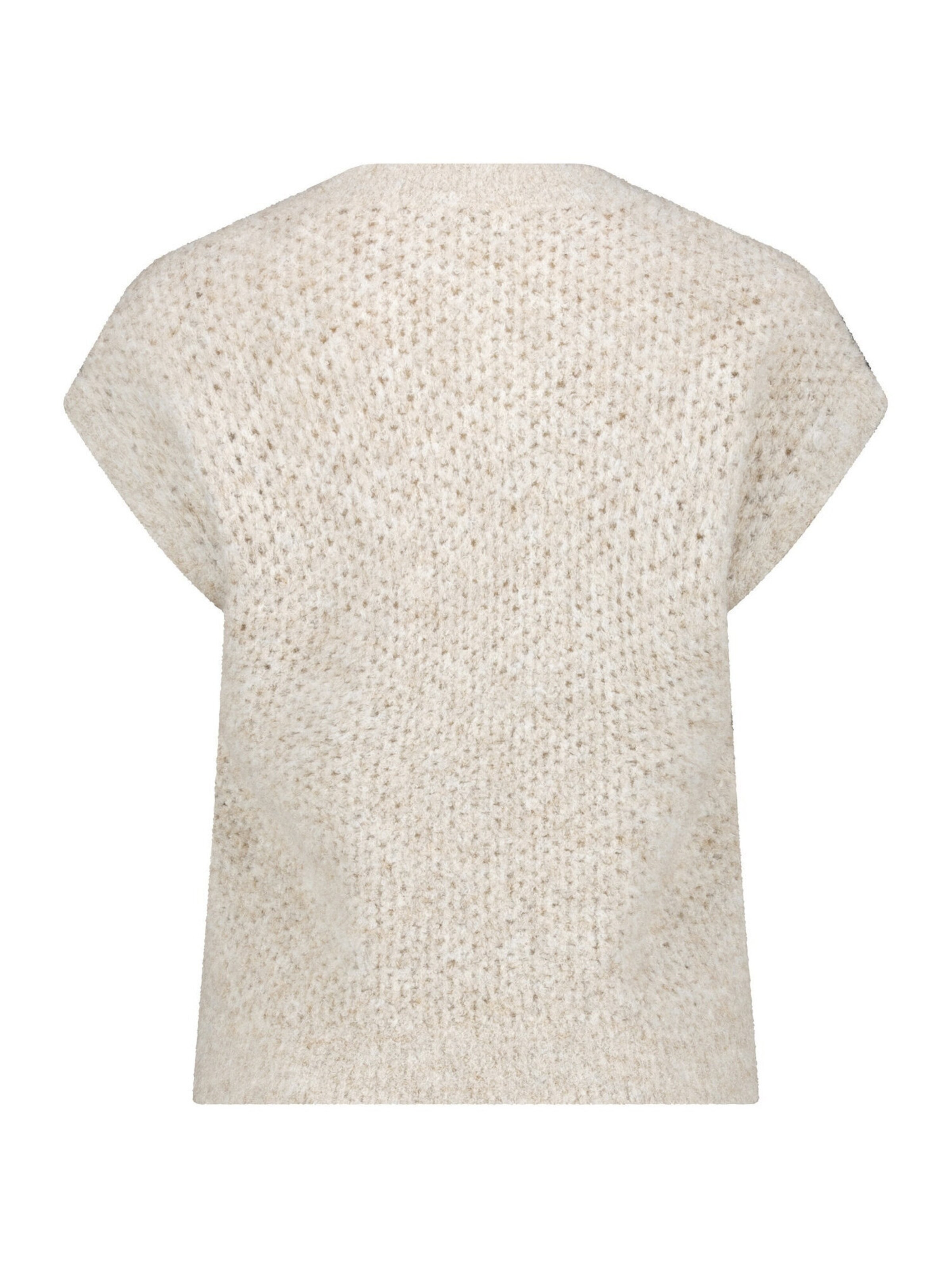 Cartoon Strickpullunder mit V-Ausschnitt in Beige