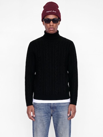 Jack & Jones Premium Пуловер 'JPRBlucallum' в черно: отпред