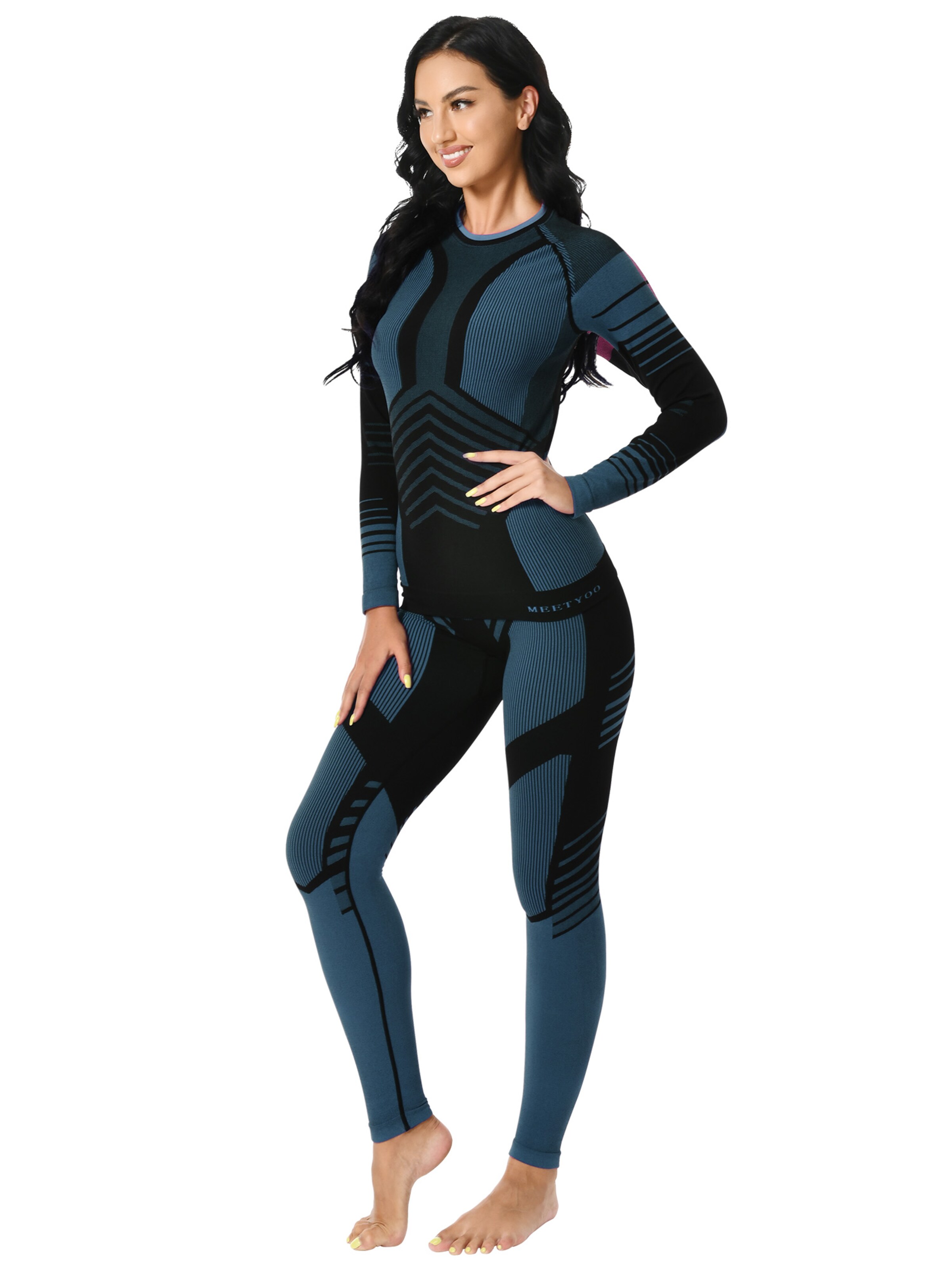MEETWEE Sports bodysuit 'Ski Base Layer for Skiing and Running' in Green