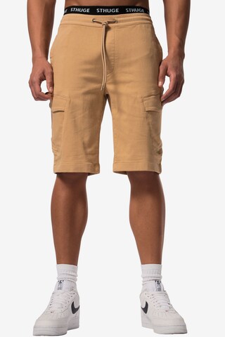 STHUGE Regular Cargo Pants in Beige: front