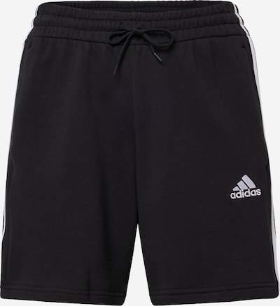 ADIDAS SPORTSWEAR Pantalon de sport 'Essentials French Terry 3-Stripes' en noir / blanc, Vue avec produit