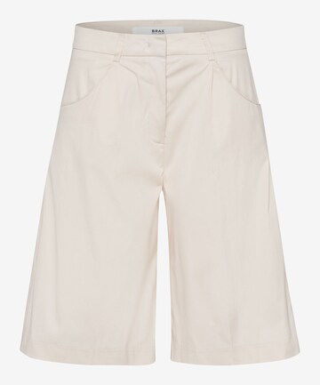 BRAX Wide leg Pleat-Front Pants 'Mia' in White: front