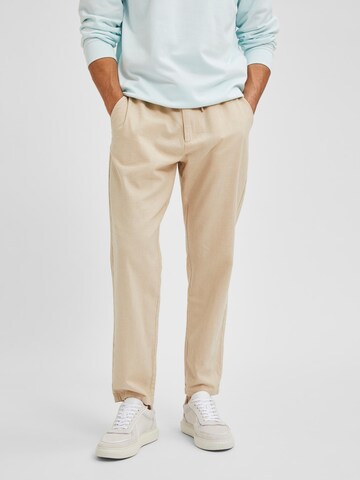 SELECTED HOMME - regular Pantalón 'Newton' en beige: frente