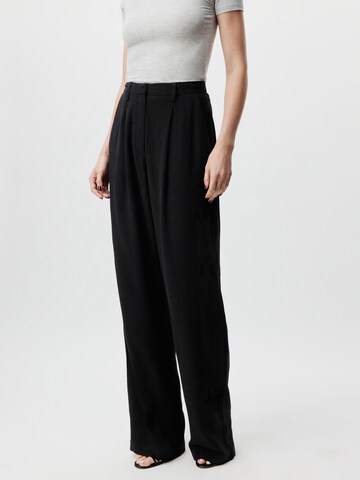 LeGer by Lena Gercke Wide leg Bandplooibroek 'Thora' in Zwart: voorkant