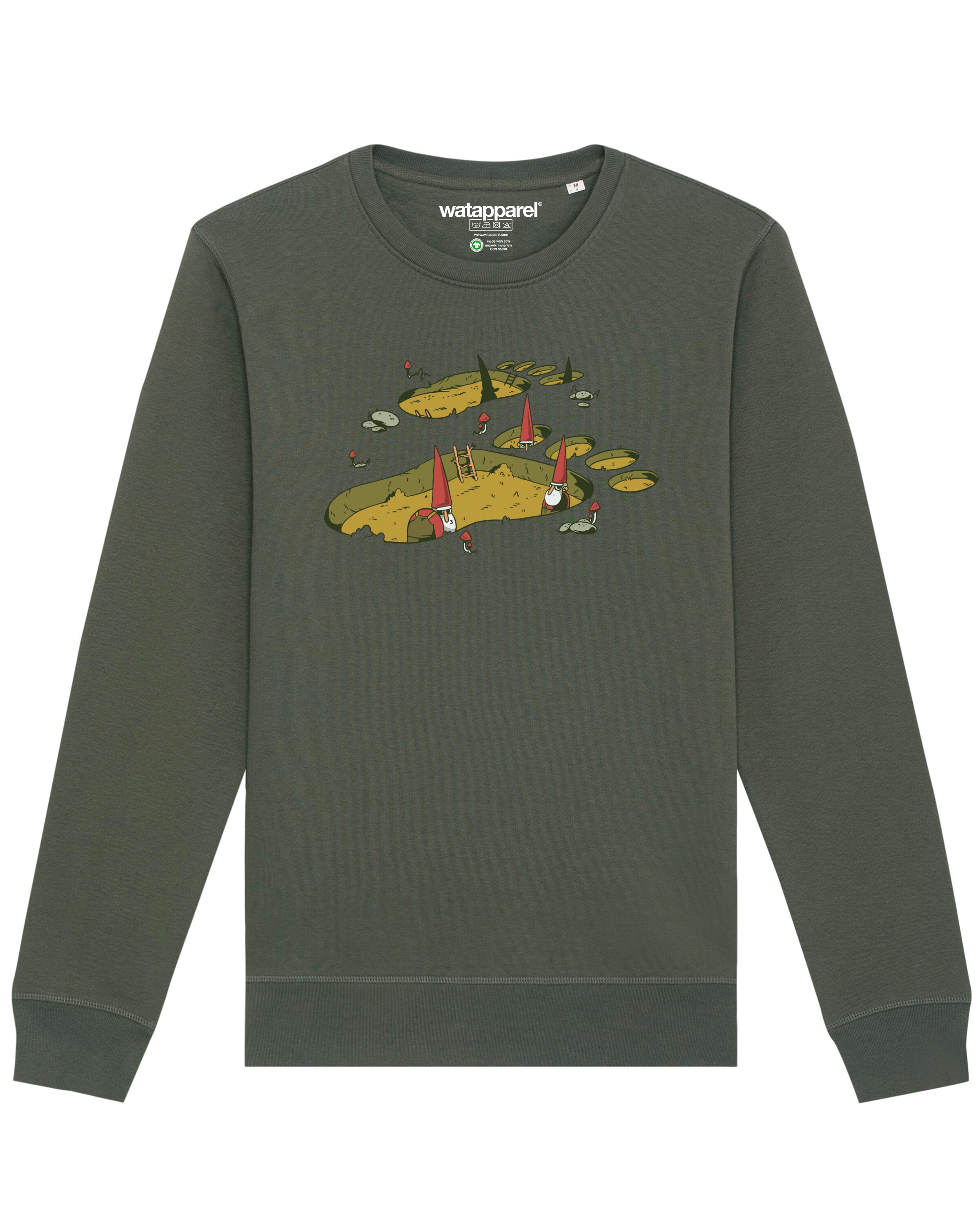 Sweat-shirt ' Gnome Footprint ' Watapparel en vert : devant
