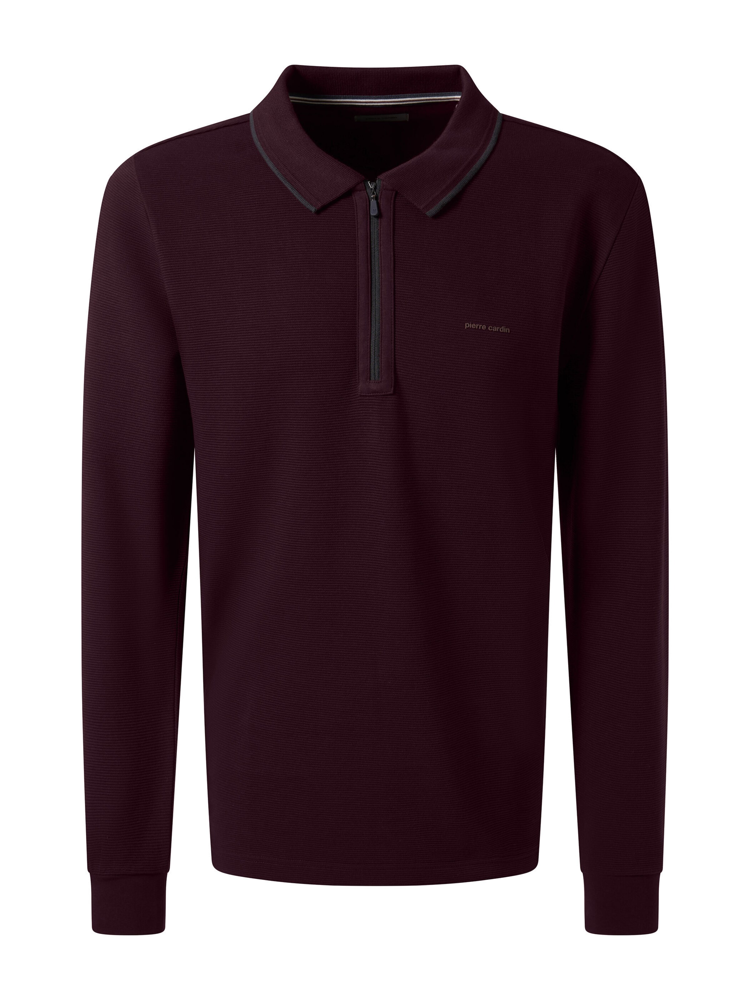 PIERRE CARDIN Langarmshirt, in Regular Fit in Rot: Vorderseite