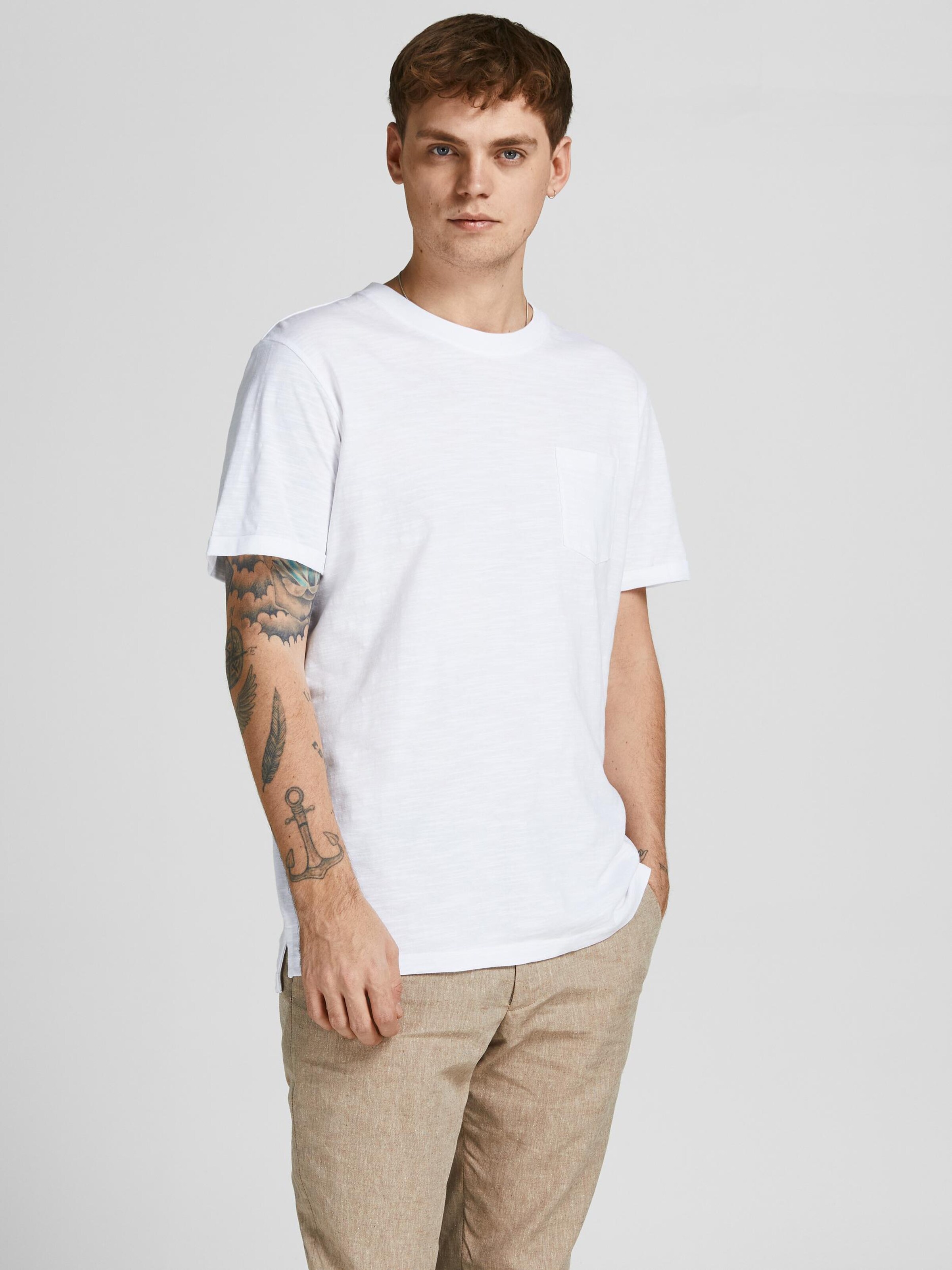Männer Shirts JACK & JONES Shirt 'TROPIC' in Weiß - JX78965