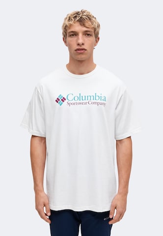 COLUMBIA Λειτουργικό μπλουζάκι 'CSC™' σε λευκό: μπροστά