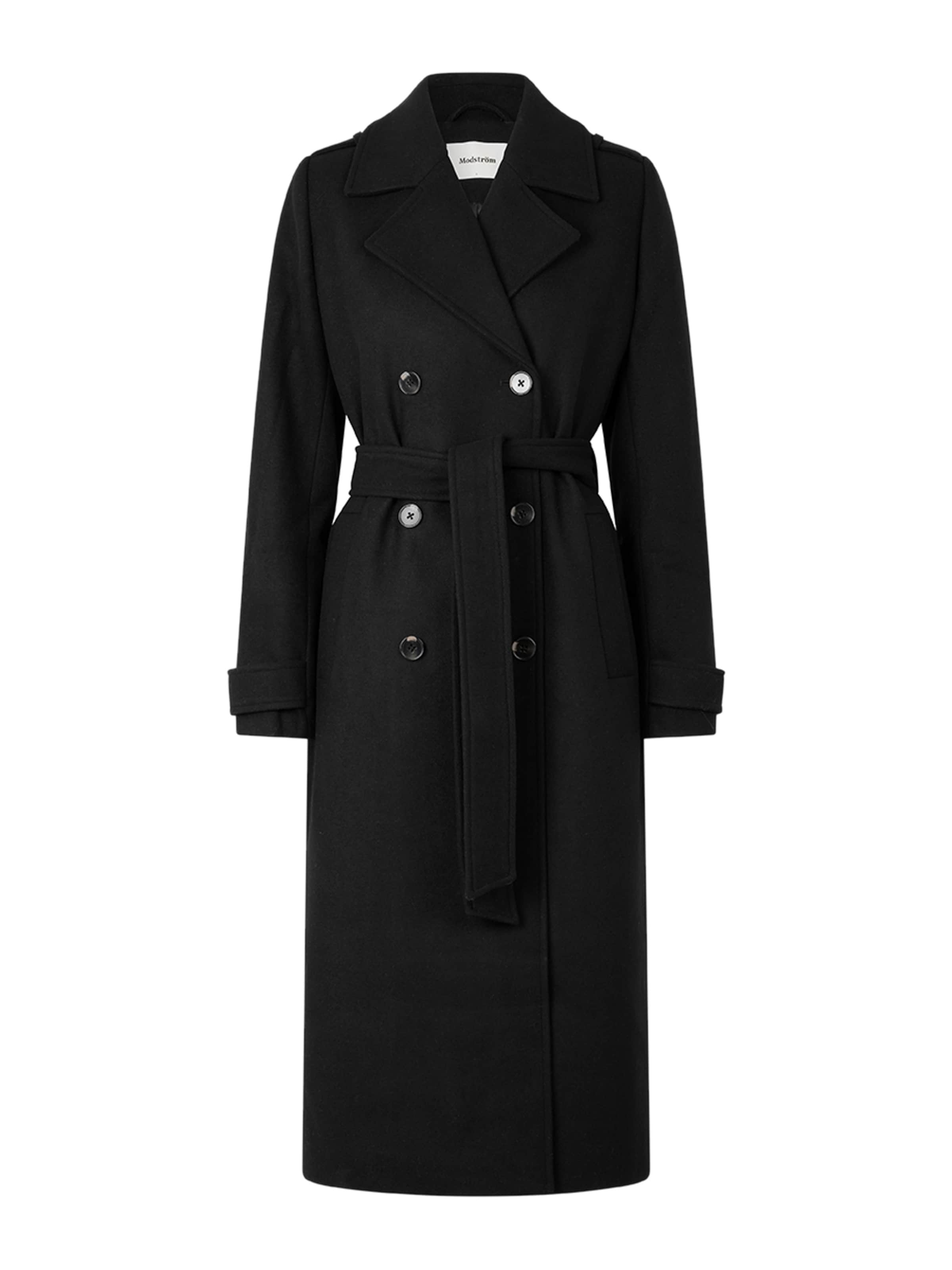 modström Prehoden plašč | črna barva: sprednja stran