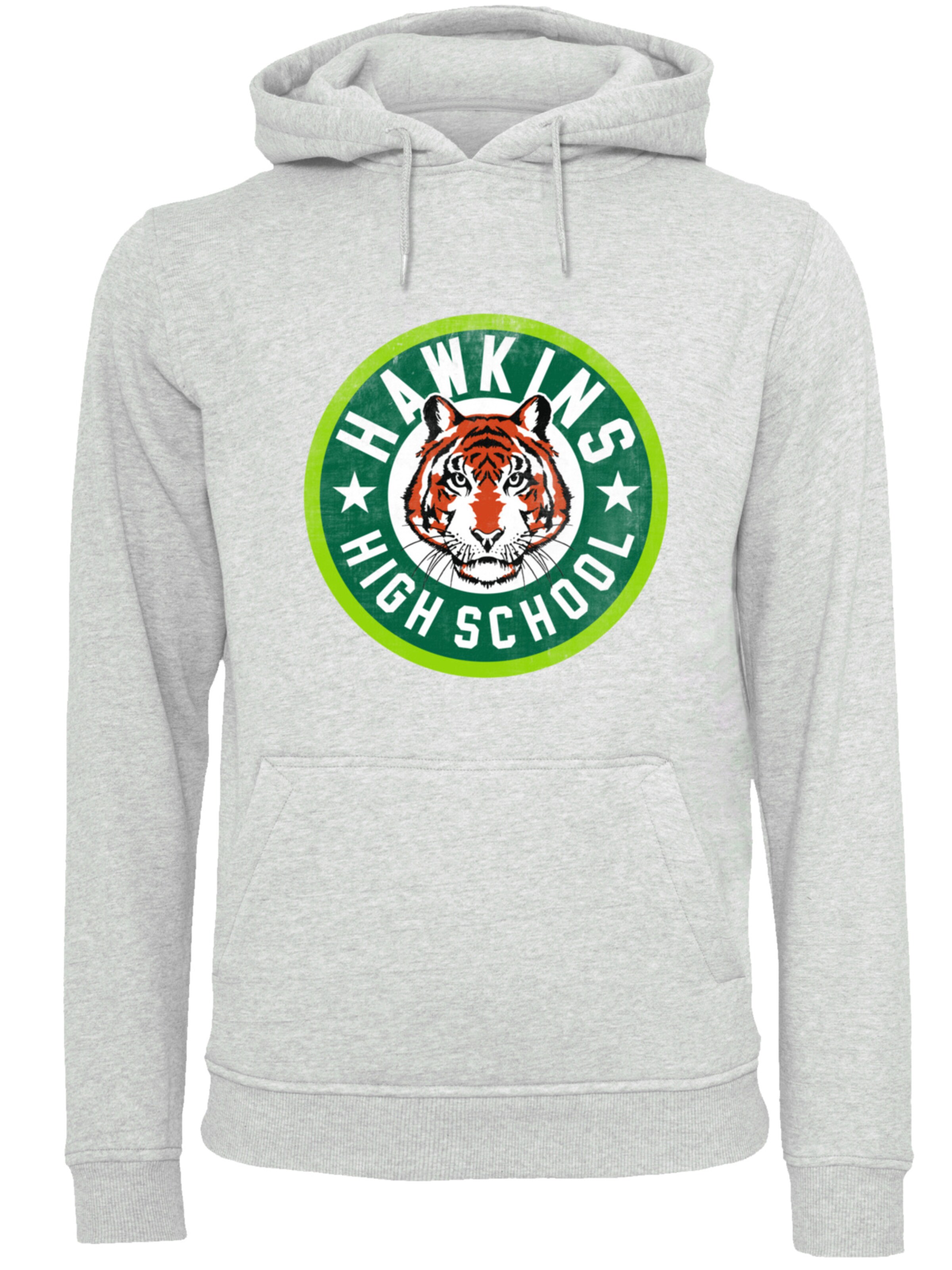 F4NT4STIC Sweatshirt 'Stranger Things Hawkins Netflix TV Series' in Grau: Vorderseite