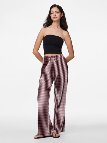 PIECES Loose fit Trousers 'PCSoffi' in Red